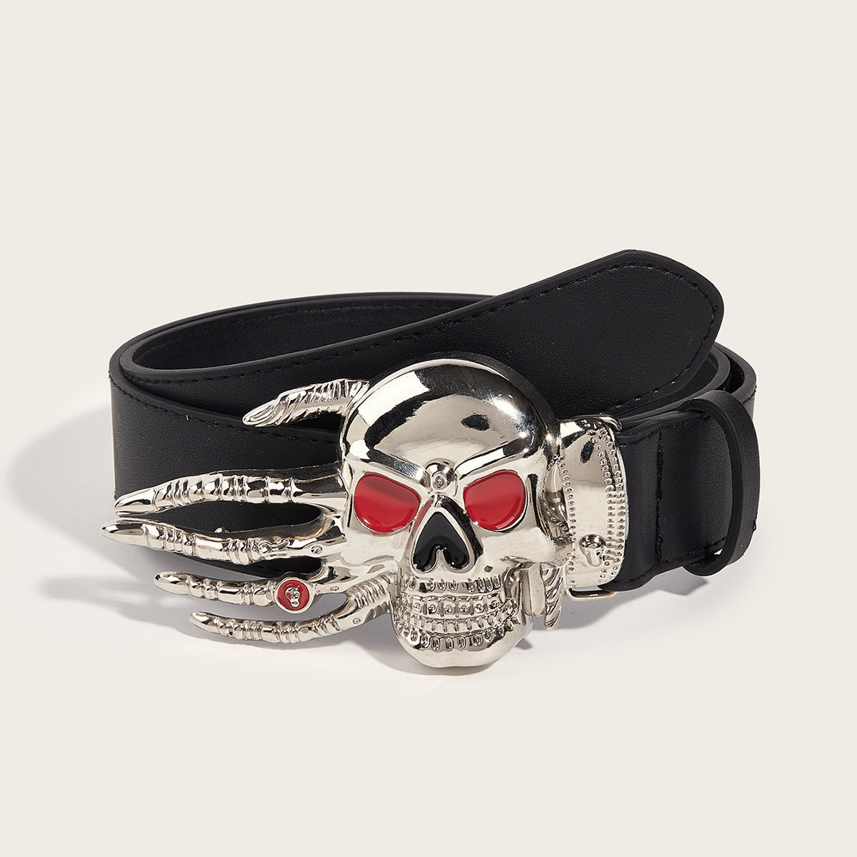 Cinturón con broche de calavera divertido, exagerado y sencillo para Halloween