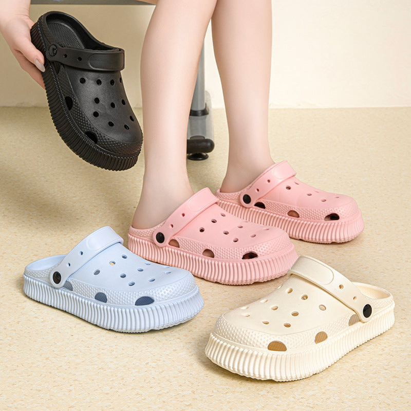 Pantuflas informales antideslizantes de suela gruesa a la moda para mujer