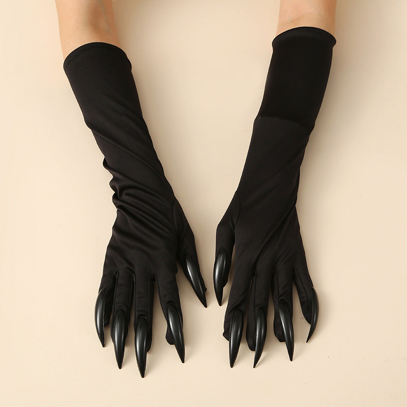 Gants longs en polyester pour la pratique des ongles à Halloween