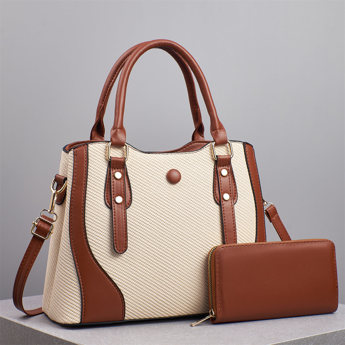 Ensemble de sacs à main en cuir de grande capacité pour femmes, style décontracté et tendance