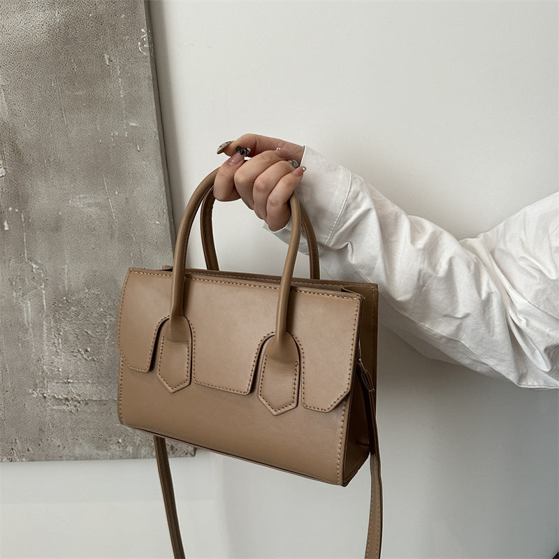 Sac à main carré décontracté de couleur unie pour femme, petit format