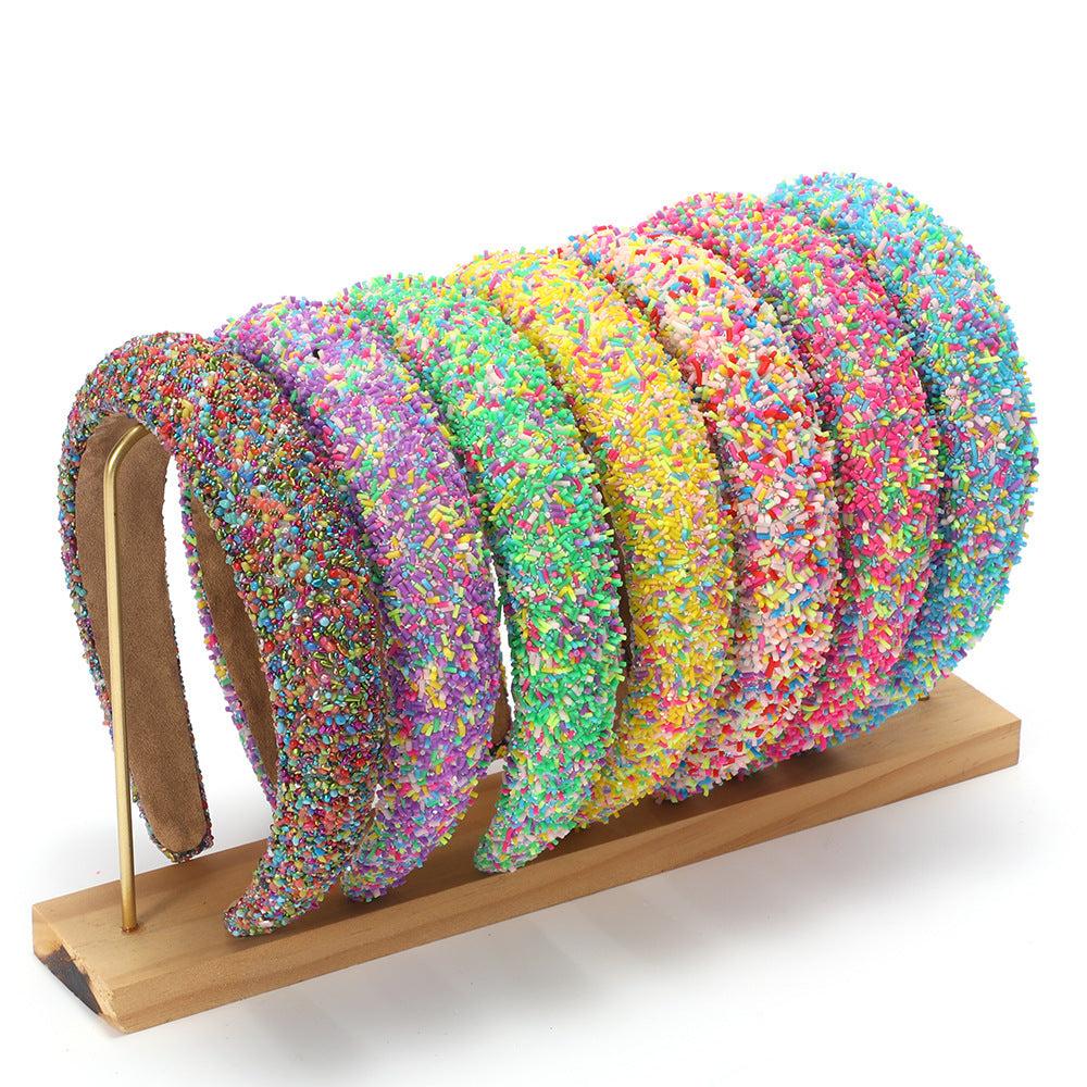 Banda para el cabello de ala ancha multicolor de moda para mujer