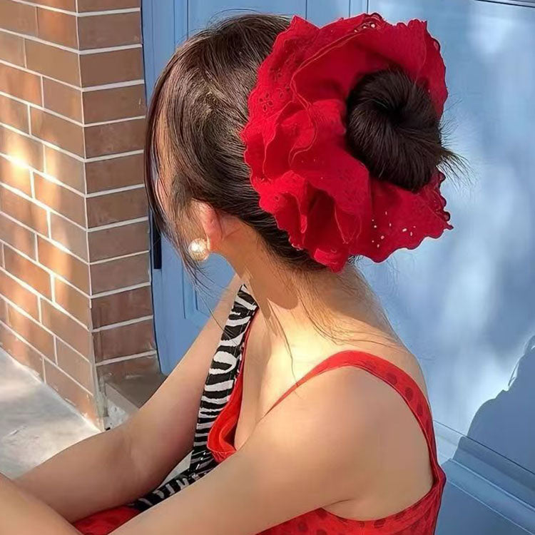 Women Vintage Elegant Lace Large Size Scrunchie