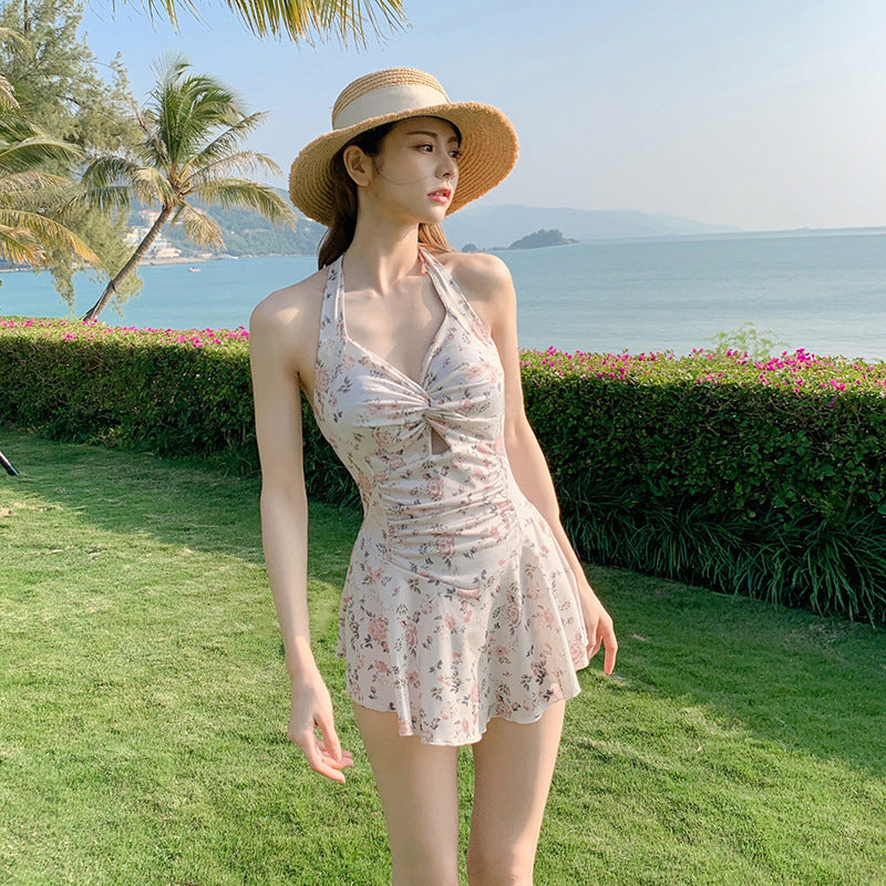 Maillot de bain dos nu sexy à imprimé floral pour femme