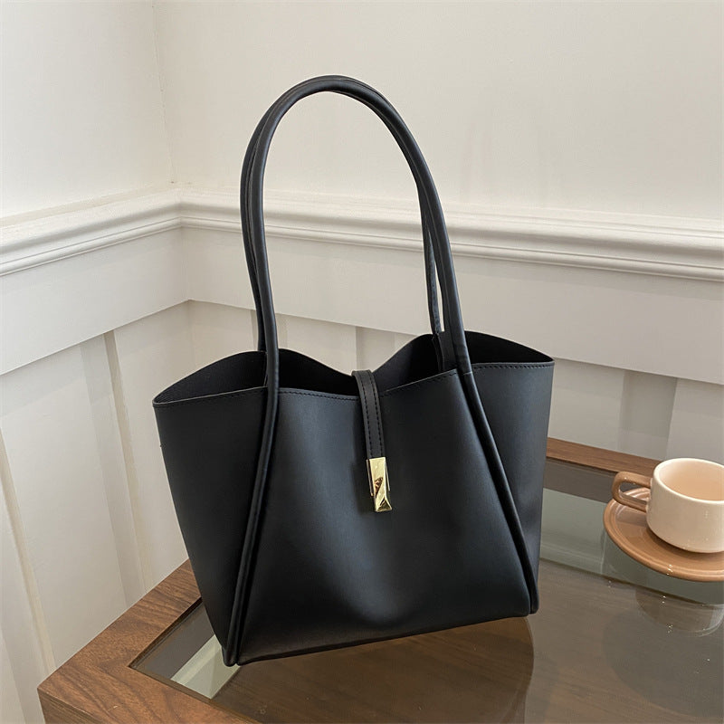 Sac fourre-tout décontracté de grande capacité pour femme, couleur unie