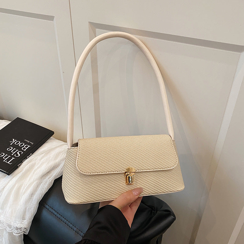 Sac à bandoulière décontracté couleur unie pour femme - Sac sous les bras en PU