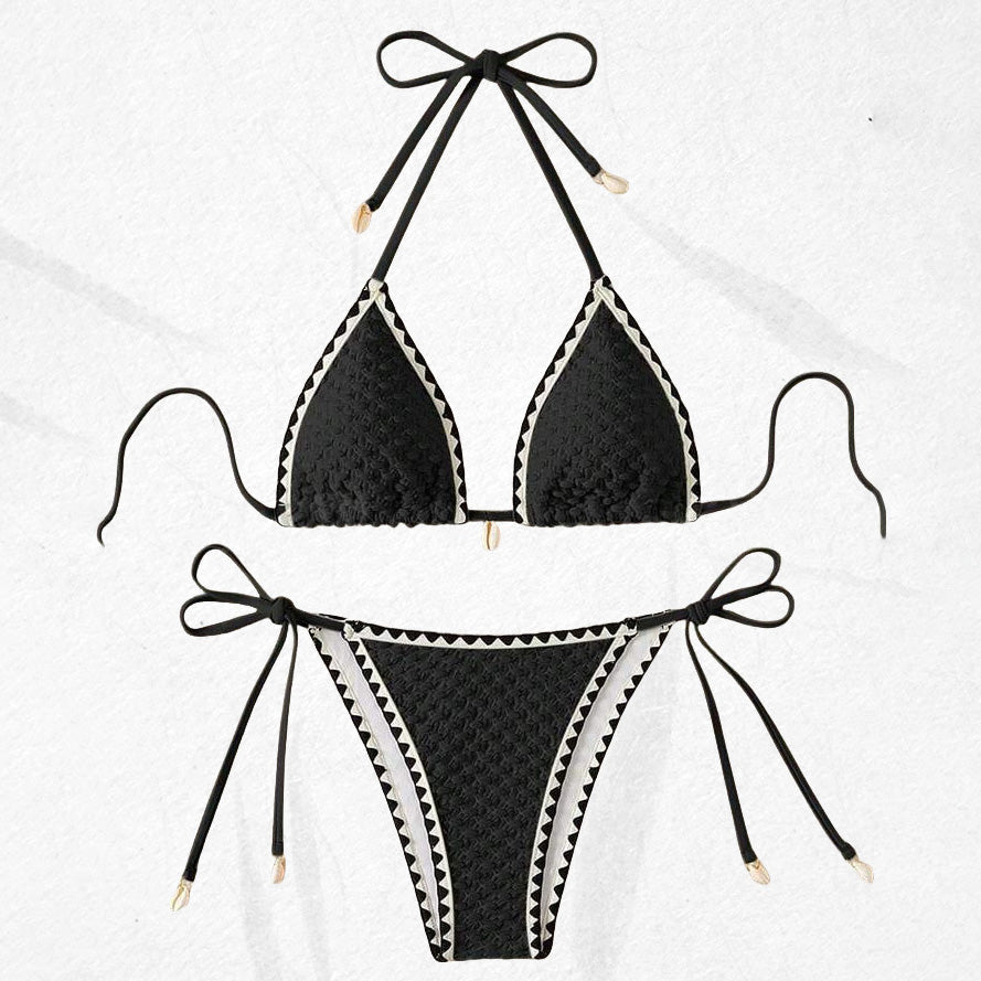 Maillot de bain bikini dos nu imprimé sexy pour femme