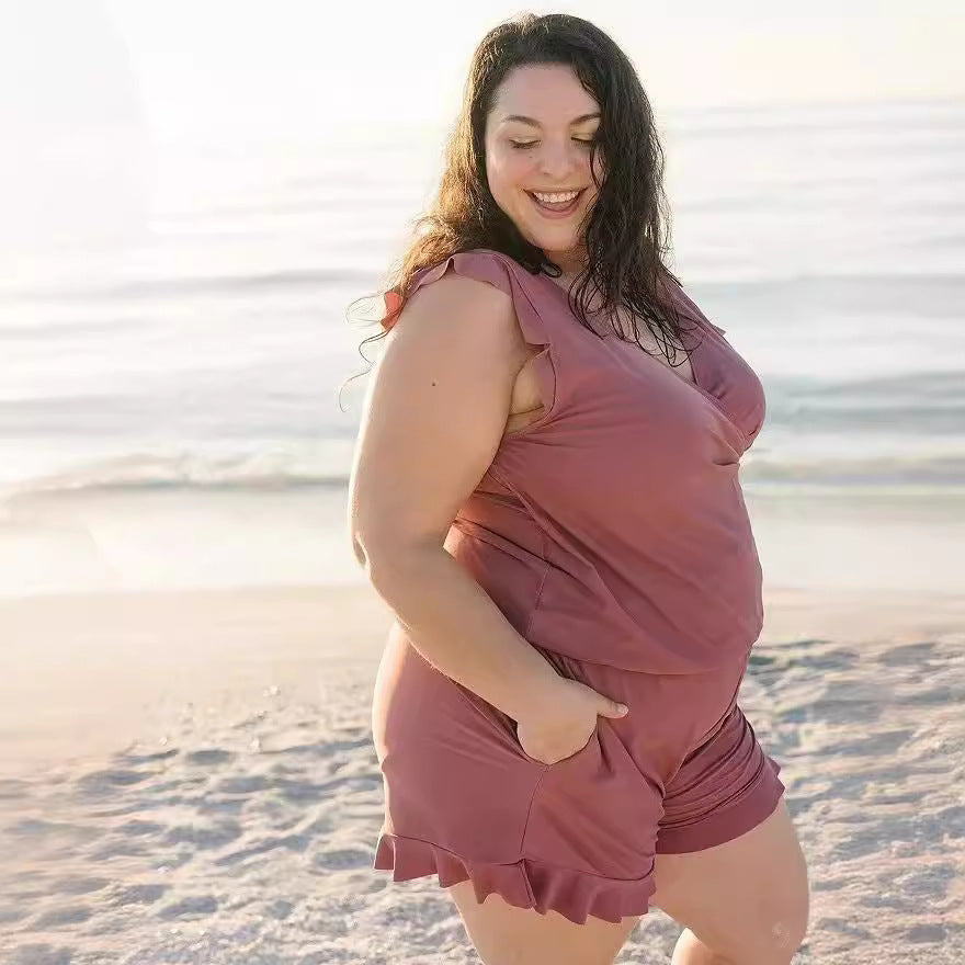 Combinaison sexy grande taille à imprimé, col en V, sans manches, à la mode pour femmes