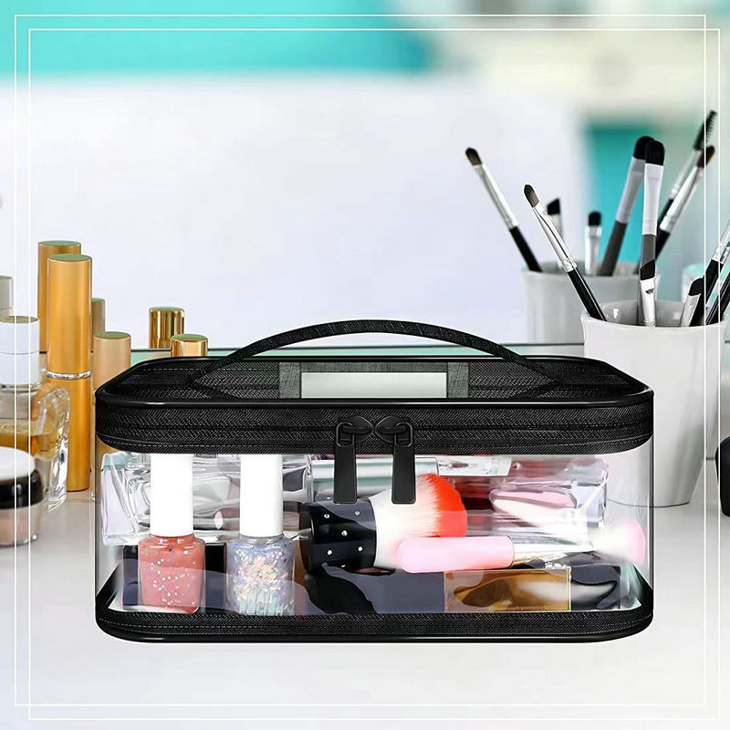 Trousse de maquillage transparente et simple pour femme