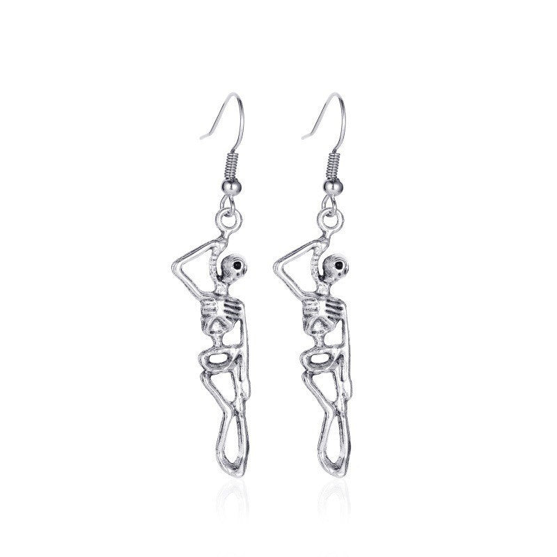 Halloween Women's Retro Punk Skull Earrings