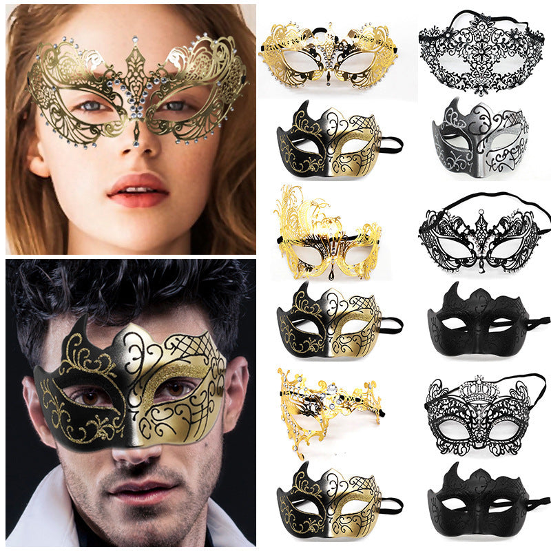 Masquerade Carnival Black Half Face Diamond Mask