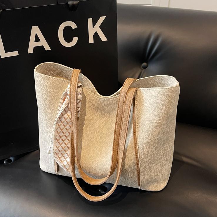 Bolso tote informal de PU con cinta de gran capacidad para mujer
