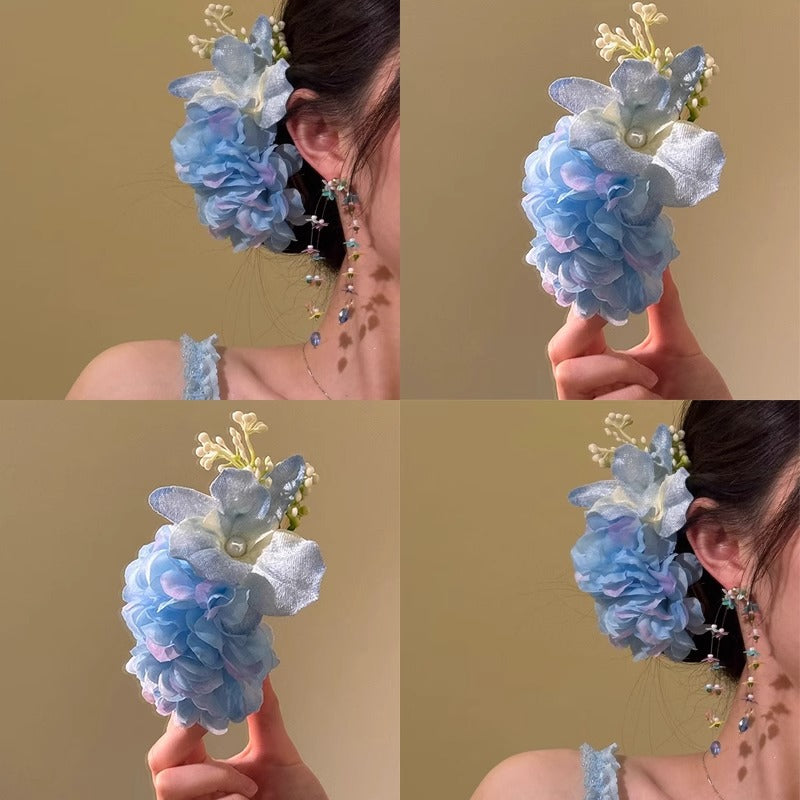 Fashion Beach Holiday Floral Hairpin with Cloth Material