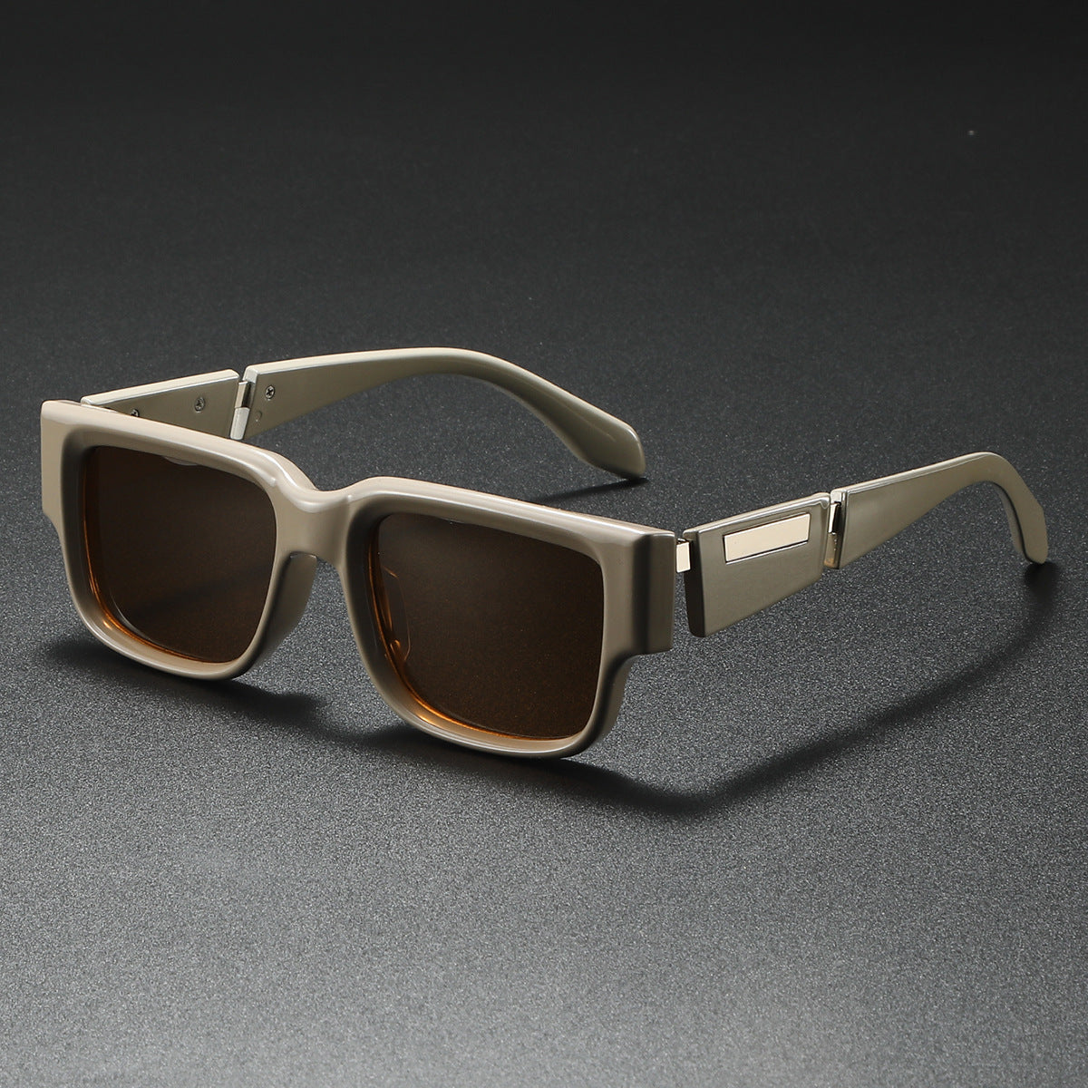 Gafas de sol cuadradas de montura gruesa en azul polvoriento: estilo de personalidad de moda
