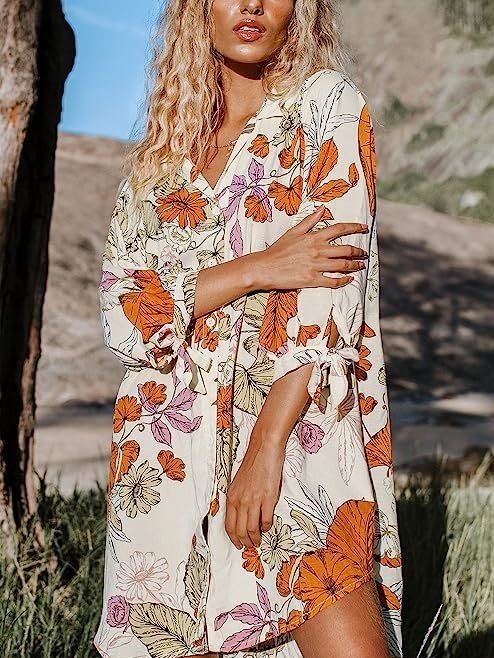 Women Fashion Casual Floral Printed Cover-Ups