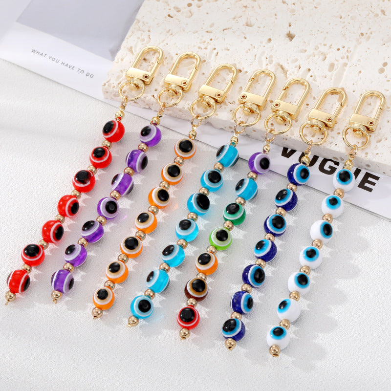 Women Fashion Creative Devil Eye Pendant Keychain