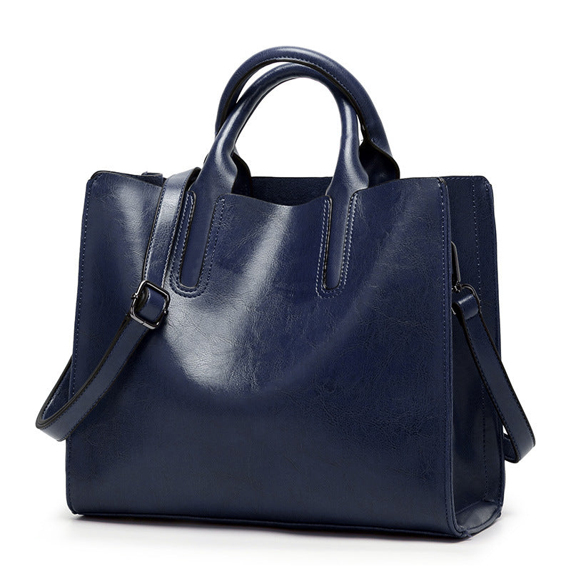 Women Simple Portable Square Leather Handbag