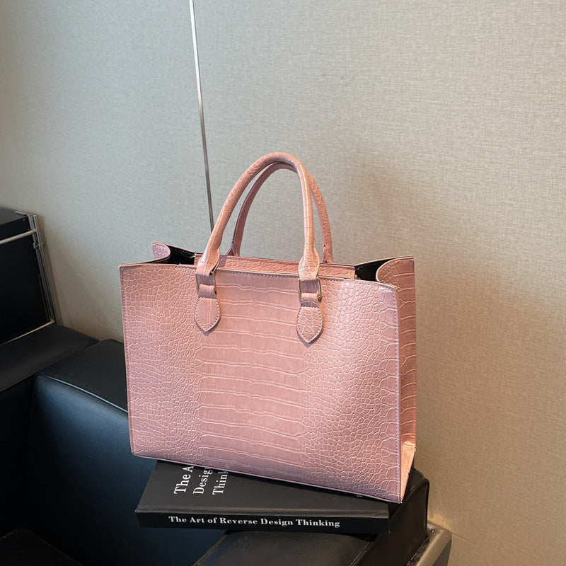 Stylish Large Capacity Crocodile Handbag