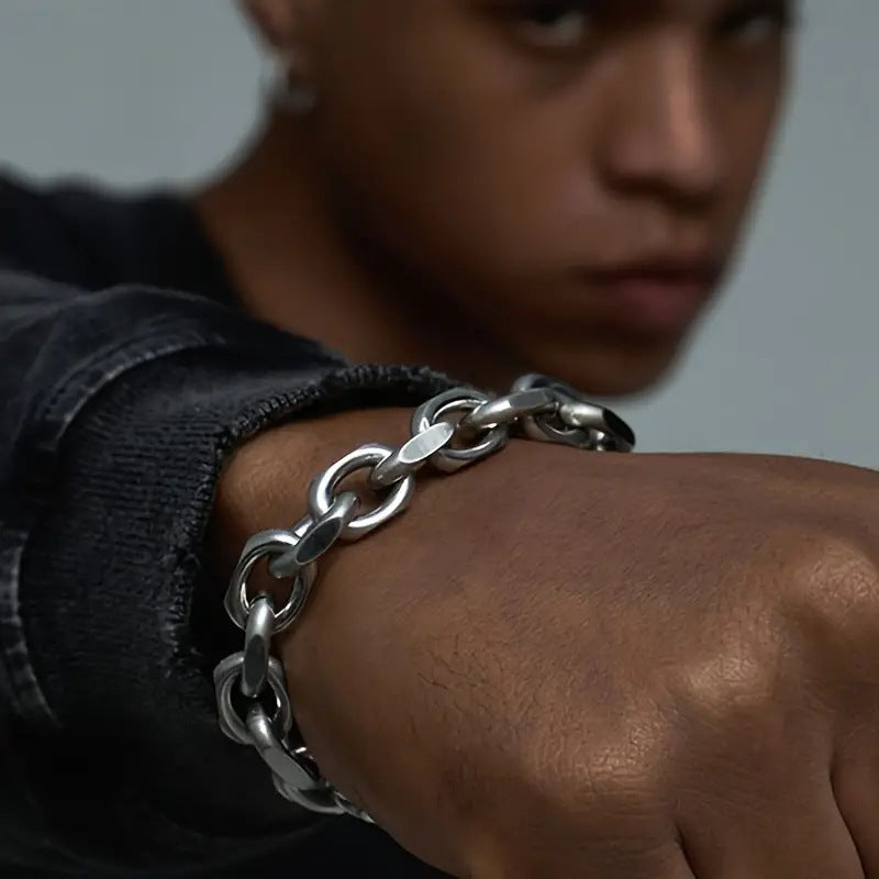 Men Fashion Simple Titanium Steel Bracelet