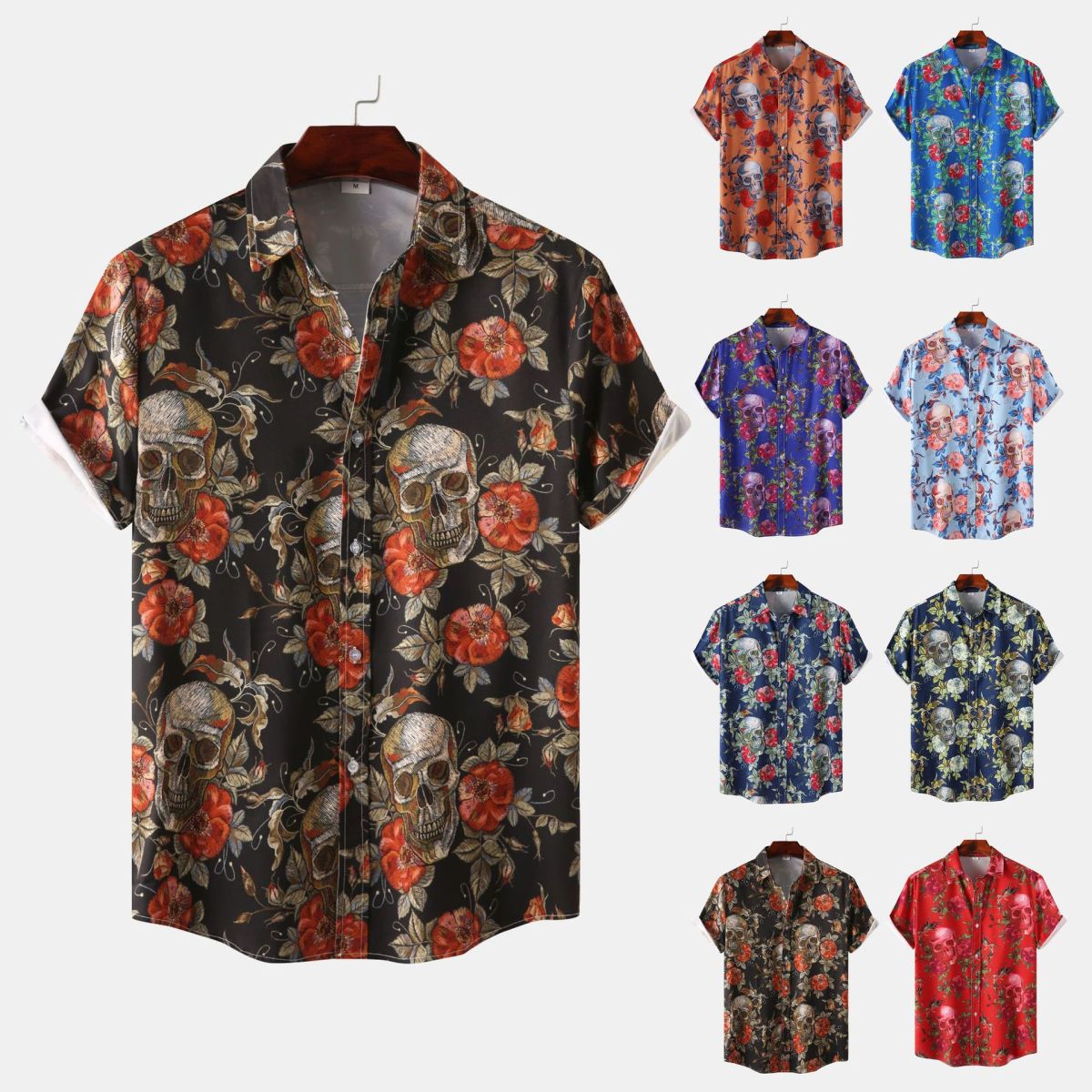 Camisa con estampado de flores diminutas en 3D para hombre, ideal para vacaciones de verano