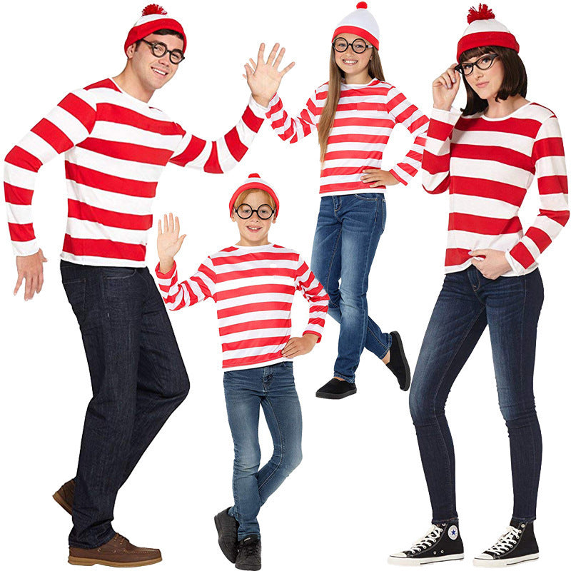 Halloween Cartoon Smart Wally Cosplay Parent-Child Costume