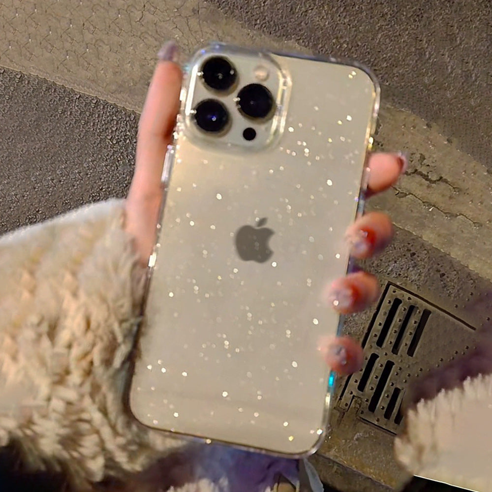 Women Fashion Silicone Glitter Transparent Phone Case for iPhone