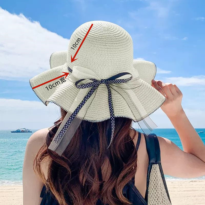 Beach Holiday Straw Sun Hat Dome Style Fabric