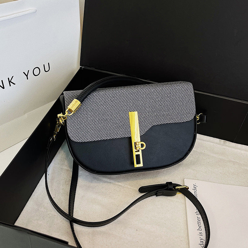 Fashion Stitching Contrast Shoulder Bag
