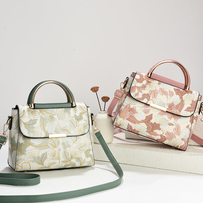 Sac à main imperméable à motif floral rétro pour femme
