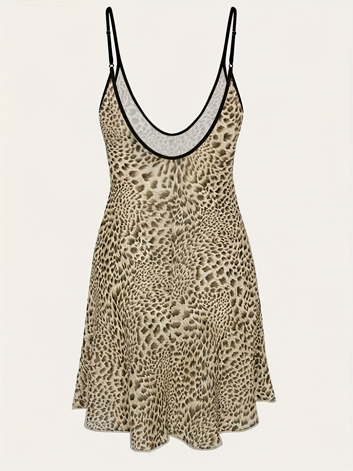 Vestido sexy de leopardo con tirantes finos para mujer