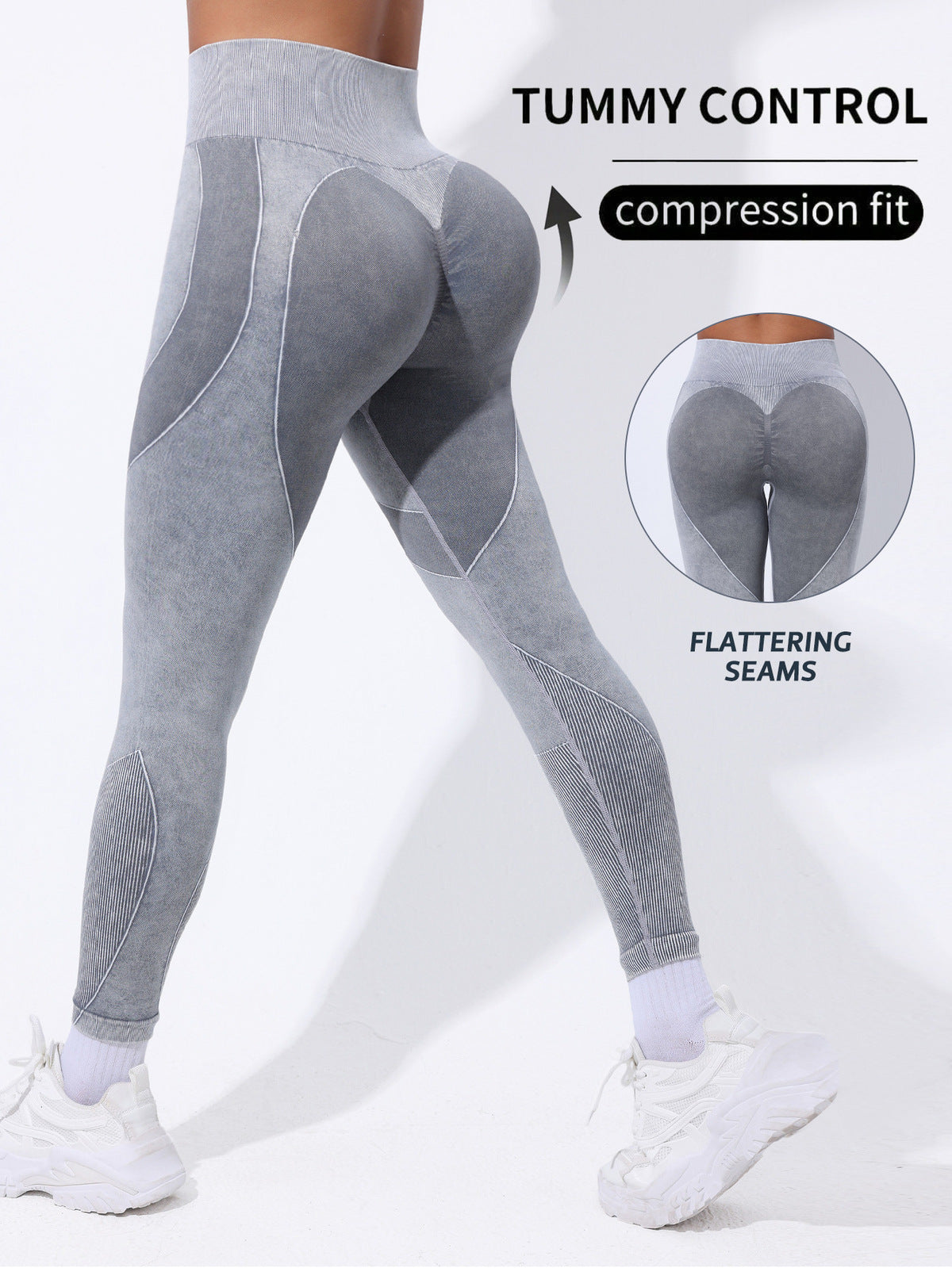 Leggings de yoga taille haute à rayures tendance pour femmes