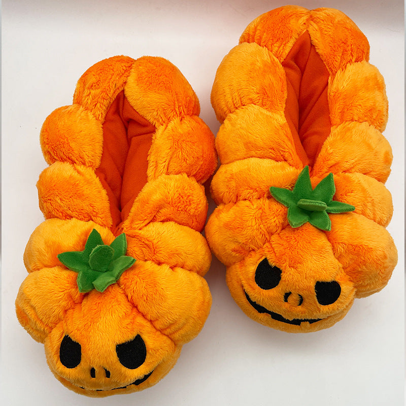 Pantuflas de felpa de calabaza creativas de moda de Halloween