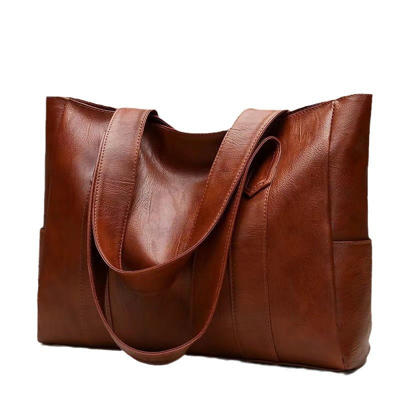 Women Large Capacity Tote Bag in Soft PU Material