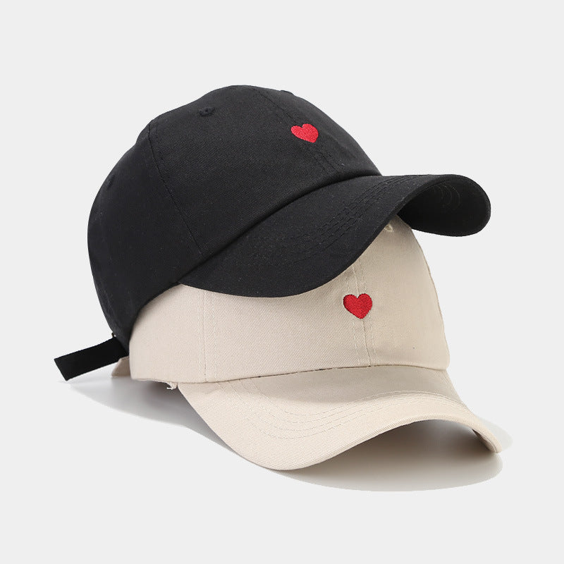 Sombrero protector solar bordado con amor, informal, de algodón, para mujer