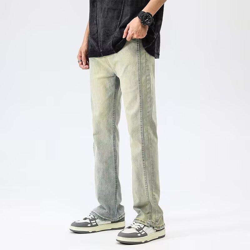 Vaqueros rectos vintage casuales de algodón para hombre