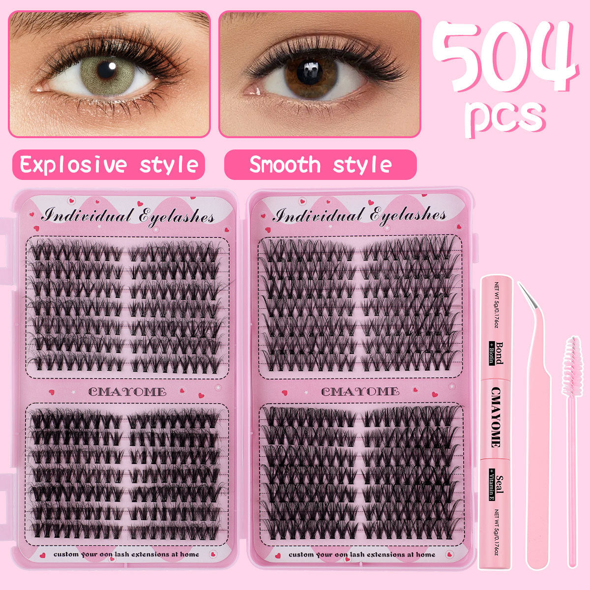 Juego de pestañas postizas naturales de un solo grupo, de 8 a 16 mm de grosor, para mujer