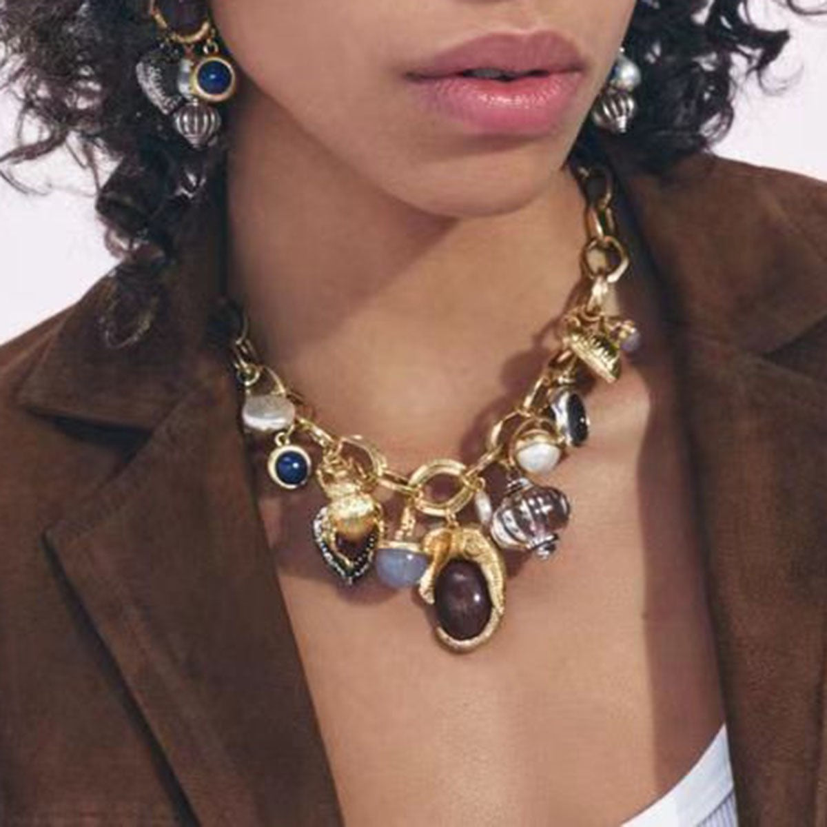 Collar con colgante retro exagerado de moda para mujer
