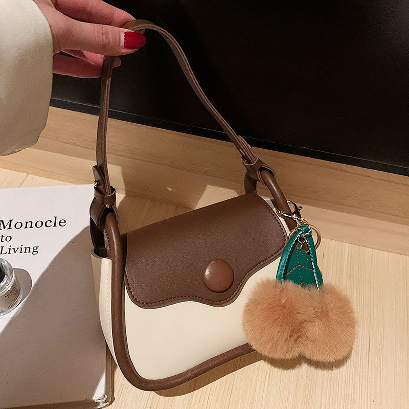 Simple Women Color Blocking Shoulder Bag