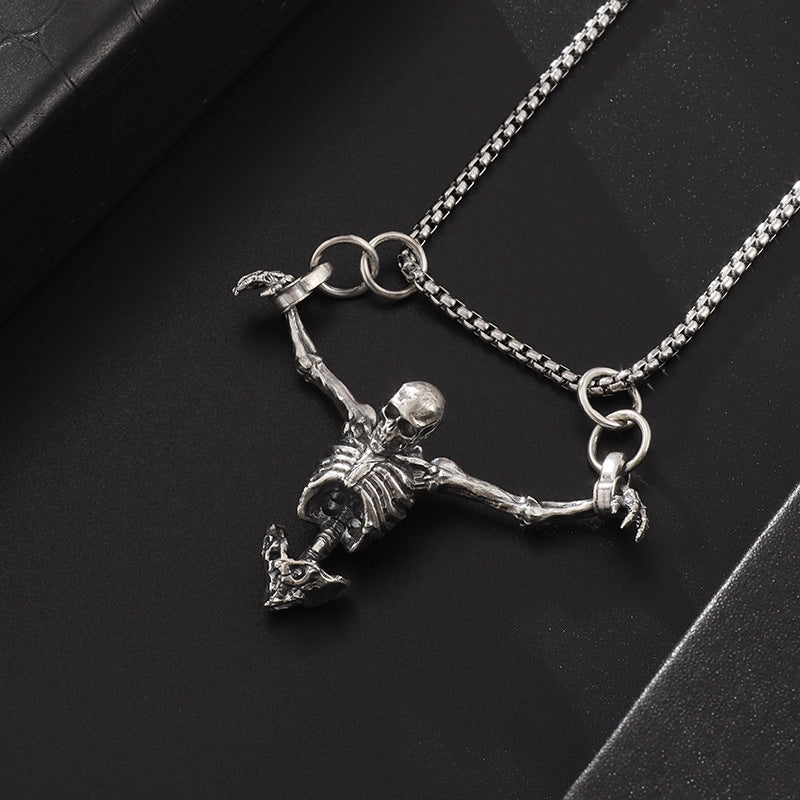 Collar con colgante de calavera de hip hop unisex para Halloween