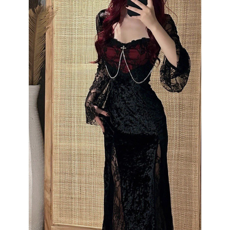 Robe élégante en dentelle gothique pour femme