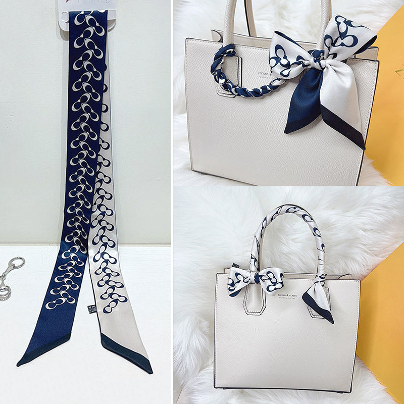 Fashion Printed Ribbon Tie Bag Handle Scarf
