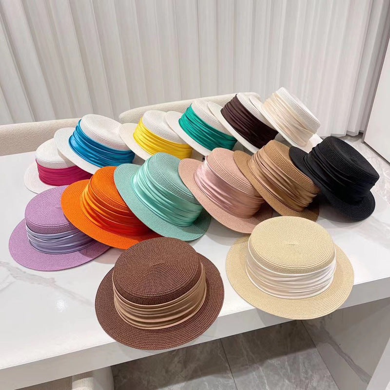 Women Fashion Casual Solid Color Straw Hat