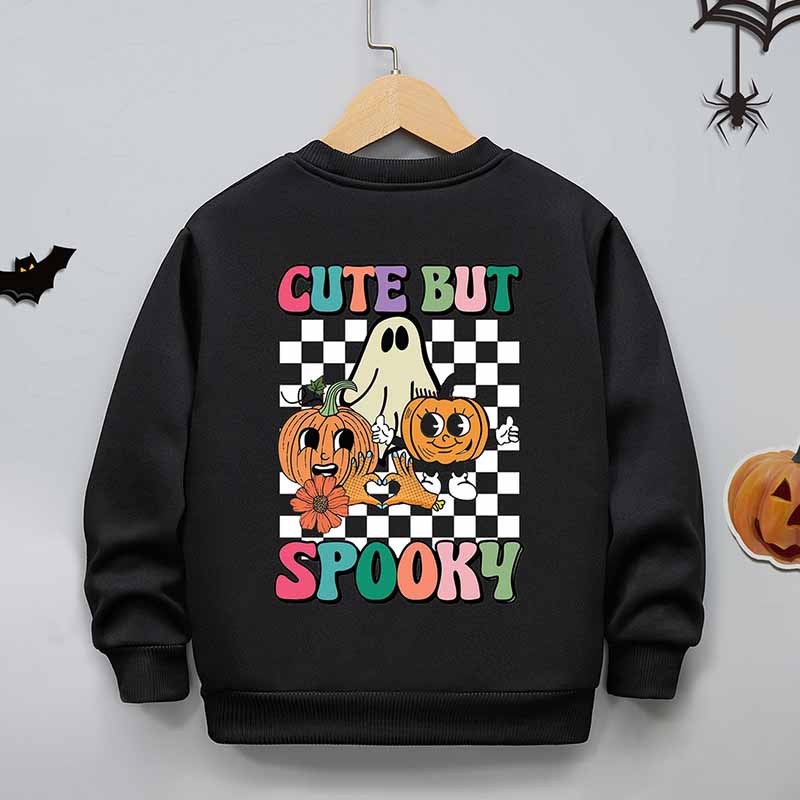 Kids Toddler Boys Girls Casual Halloween Print Fleece Sweatshirt