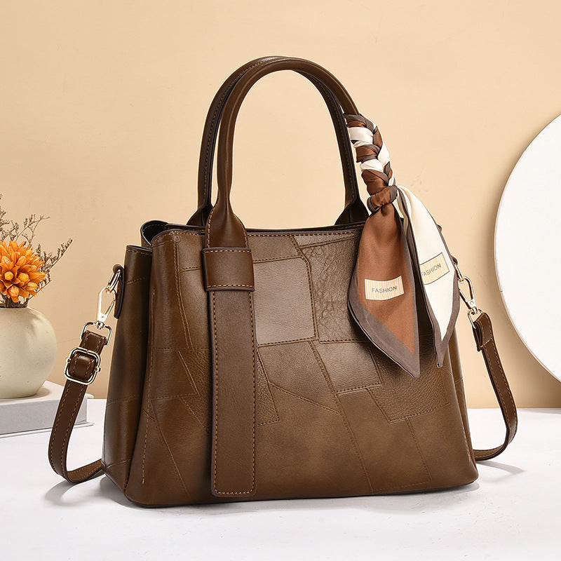 Bolso de mano informal de lona con cinta para mujer