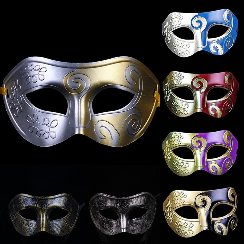 Masque demi-visage à imprimé graphique stylisé vintage