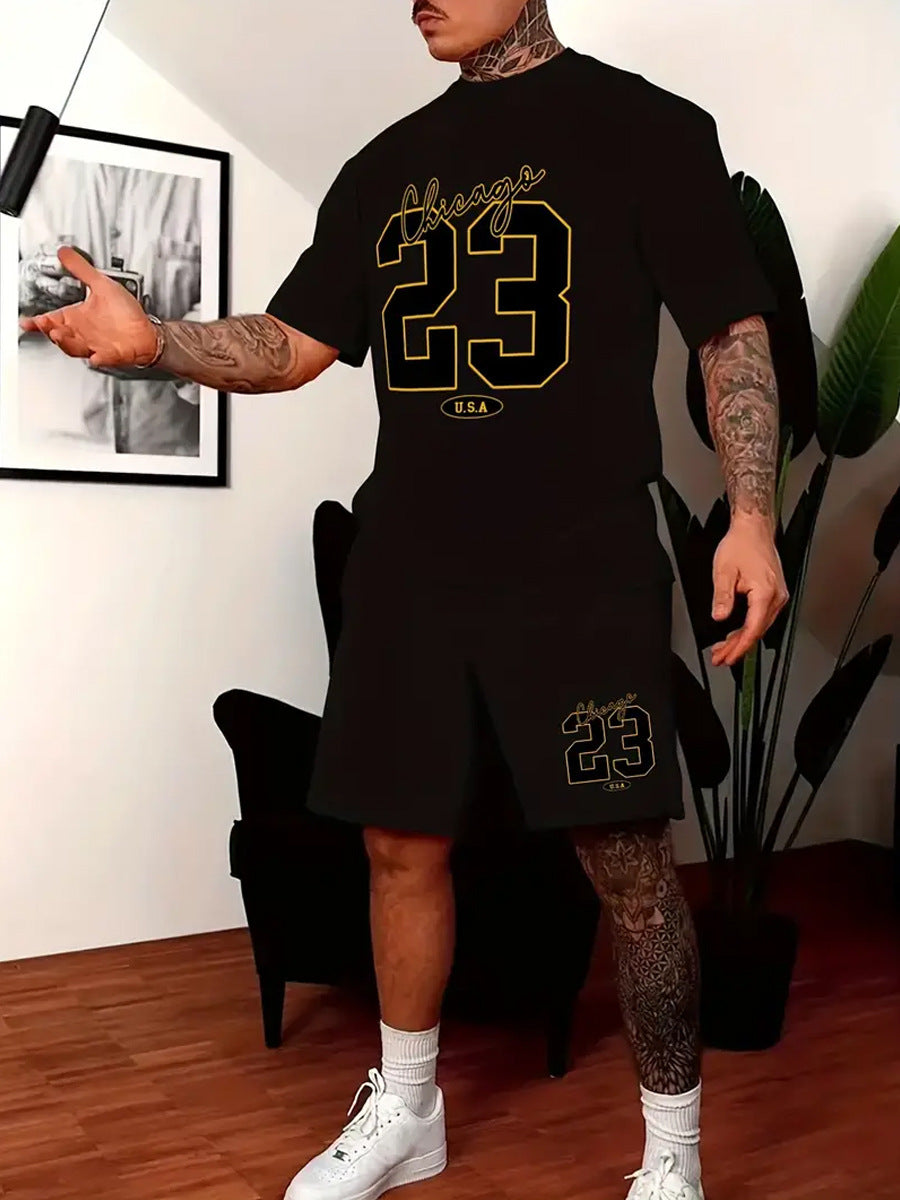 Summer Casual Short Sleeve Basic T-Shirt Set