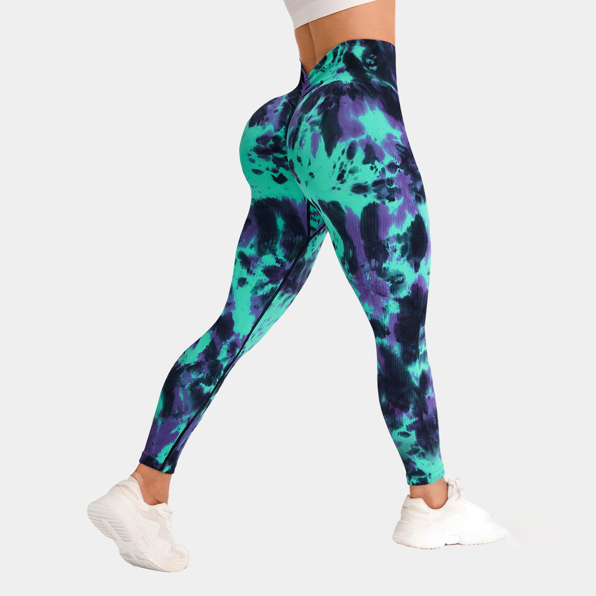 Leggings de yoga taille haute tie-dye tendance pour femmes