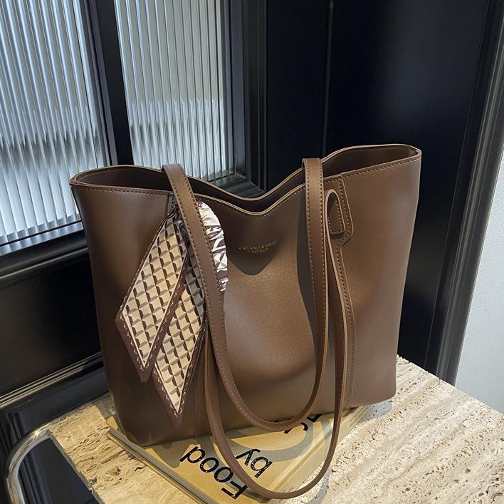 Women Casual Solid Color Large Capacity Tote Bag