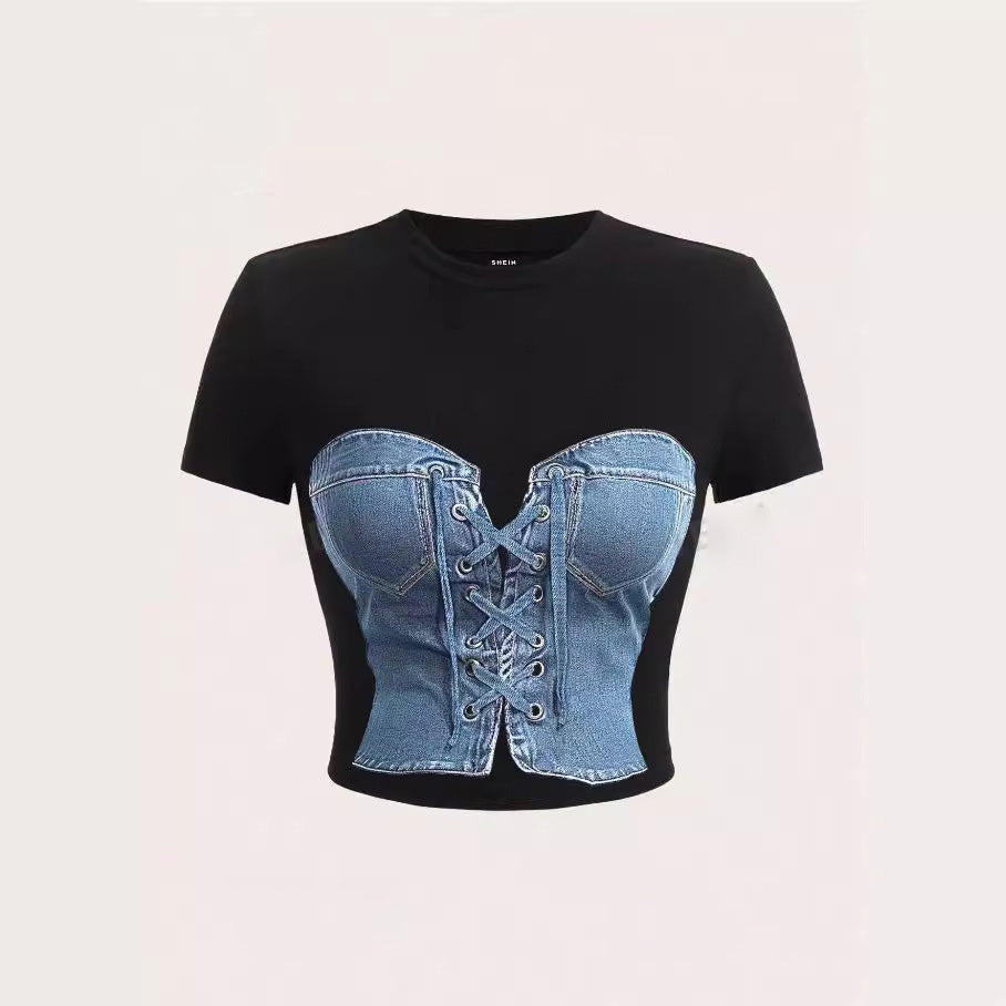 Women Casual Printed Short Sleeve T-Shirt in Polyester
