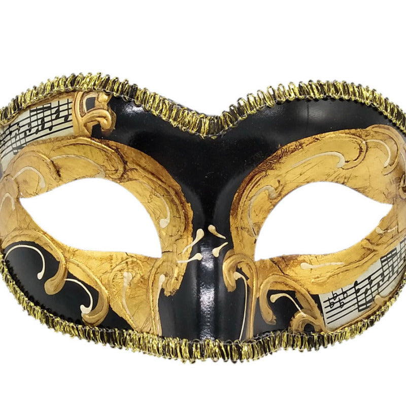 Men Retro Color Matching Halloween Half Face Mask